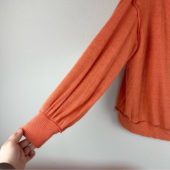 We The Free Orange Main Squeeze Hacci Long Sleeve Top Size XS - Picture 2 of 7